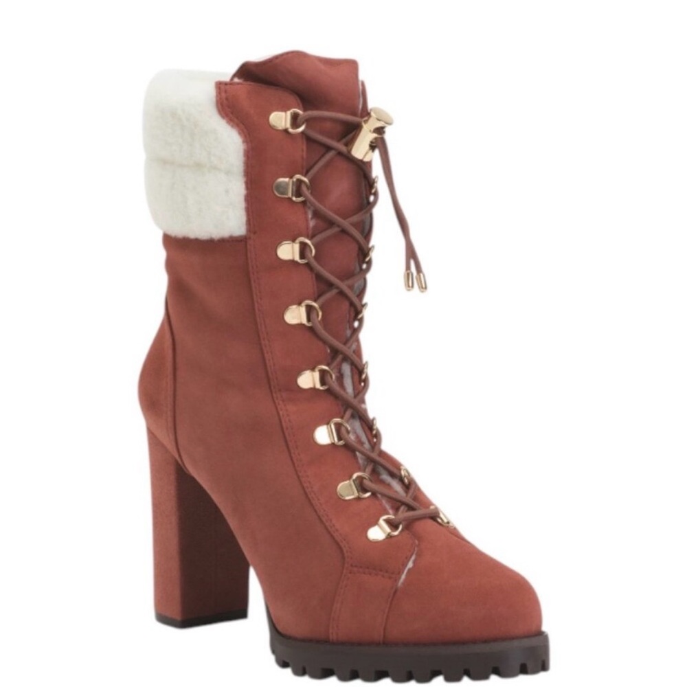 Stuart Weitzman Tan Lace-Up Heeled Rocky Chill Boots